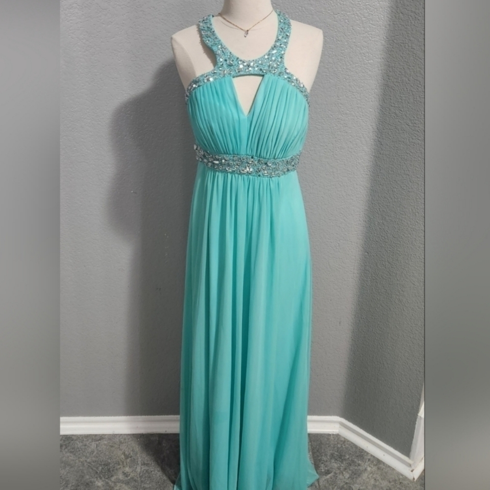 Betsy & Adam Size 6 Dress Seafoam Green w/ Accent Stones Prom, Spring Formal